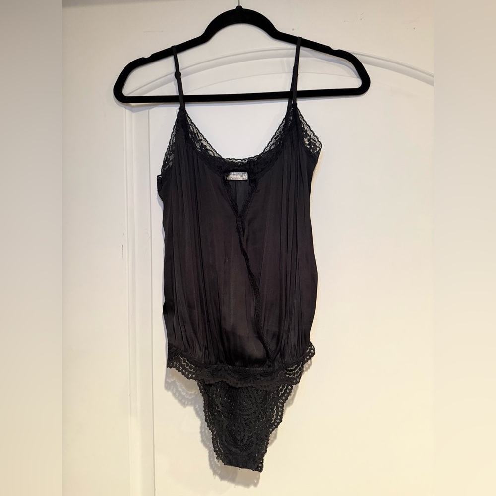 Free People Black Lace Bodysuit